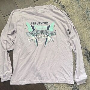 CheerSport Varsity Championship Champion 2022 Gray Lilac Teal Long Sleeve Shirt